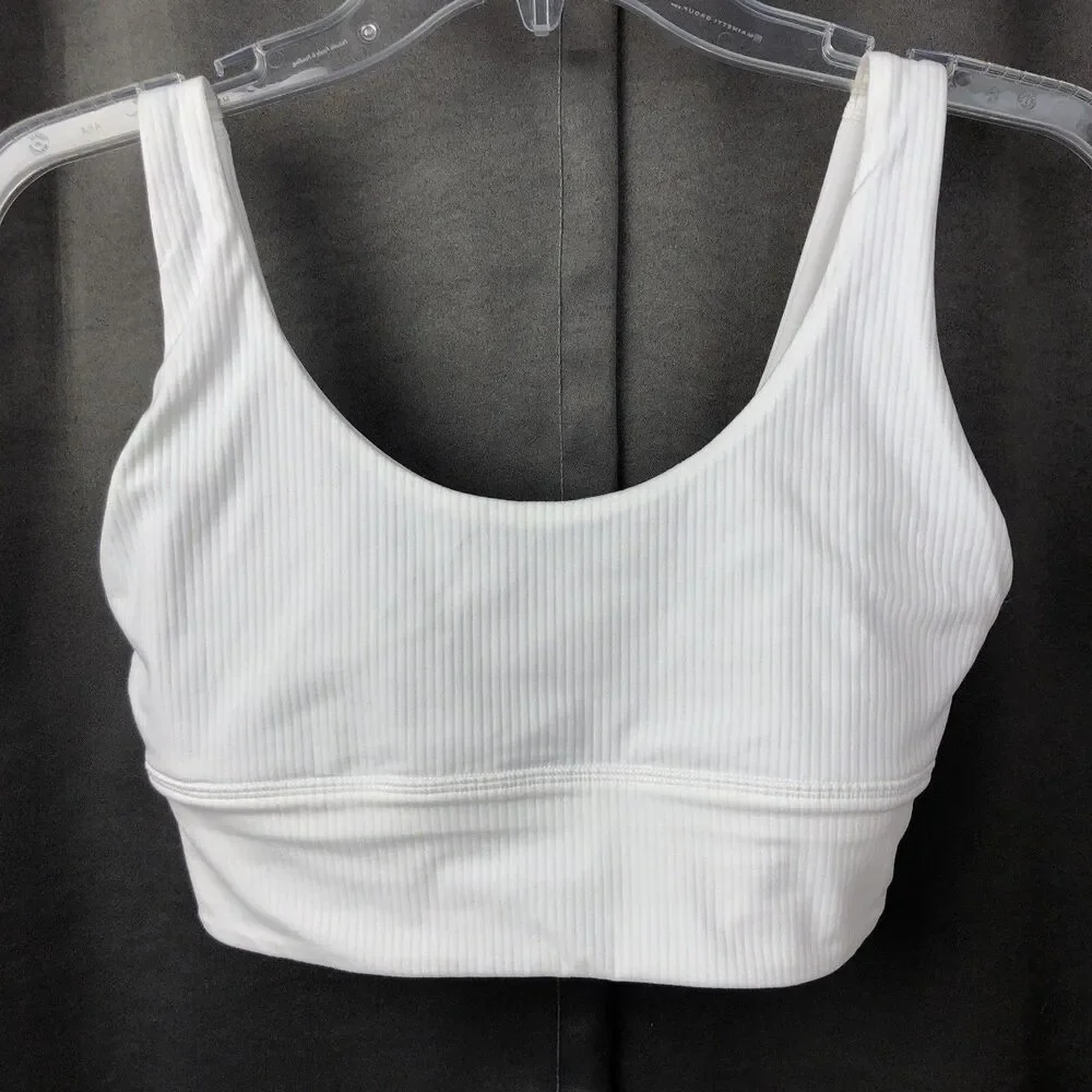 Lululemon Align Nula Reversible Ribbed Sports Bra Size 6 Yoga White